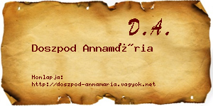 Doszpod Annamária névjegykártya